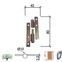 Šarka brodska za vrata SP9006 ZNŽ 80X42/FI10 LEVA DSP