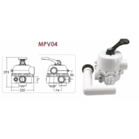 Šestopoložajni ventili Emaux za filtere 3" - Slika 3