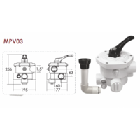 Šestopoložajni ventili Emaux za filtere 4" - Slika 2