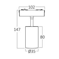 Šinski reflektor magnetni 6W 4000K crni - Slika 3