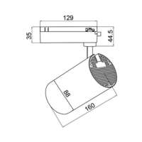 Šinski reflektor monofazni 30W 4000K beli - Slika 4