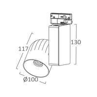 Šinski reflektor monofazni 40W 4000K beli - Slika 5