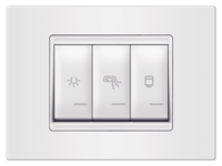 Sklopka za kupatilo sa indikacijom i kutijom horiz. 3x16A Experience