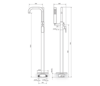 Stubna baterija za kadu sa ručnim tušem 233109G - Slika 2