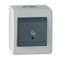 Taster sklopka za zvono Power 10A/250V siva