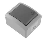 Taster zvona SETQ 10A/250V siva bezvij. veza