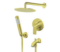 Uzidna baterija za tuš kadu sa izlivom, zidnim tušem 250mm i ručnim tušem 231701G