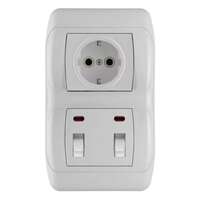 Vertikalna sklopka za kupatilo 16AX/250V (keramika), sa dvopolnom priključnicom 16A/250V (keramika) Royal