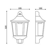 Zidna baštenska svetiljka crna E27 IP44 - Slika 4