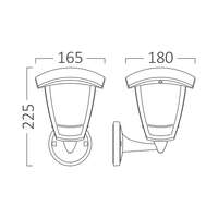 Zidna baštenska svetiljka crna E27 IP44 - Slika 4