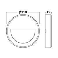Zidna baštenska svetiljka okrugla crna 3W 3000K IP65 - Slika 8
