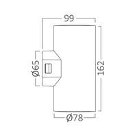 Zidna svetiljka siva 2x10W 3IN1 IP65 - Slika 6